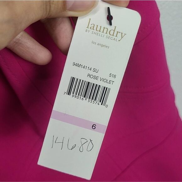Laundry by‎ Shelli Segal Rose Violet Midi Cocktail Party Dress Size 6 - Picture 6 of 8